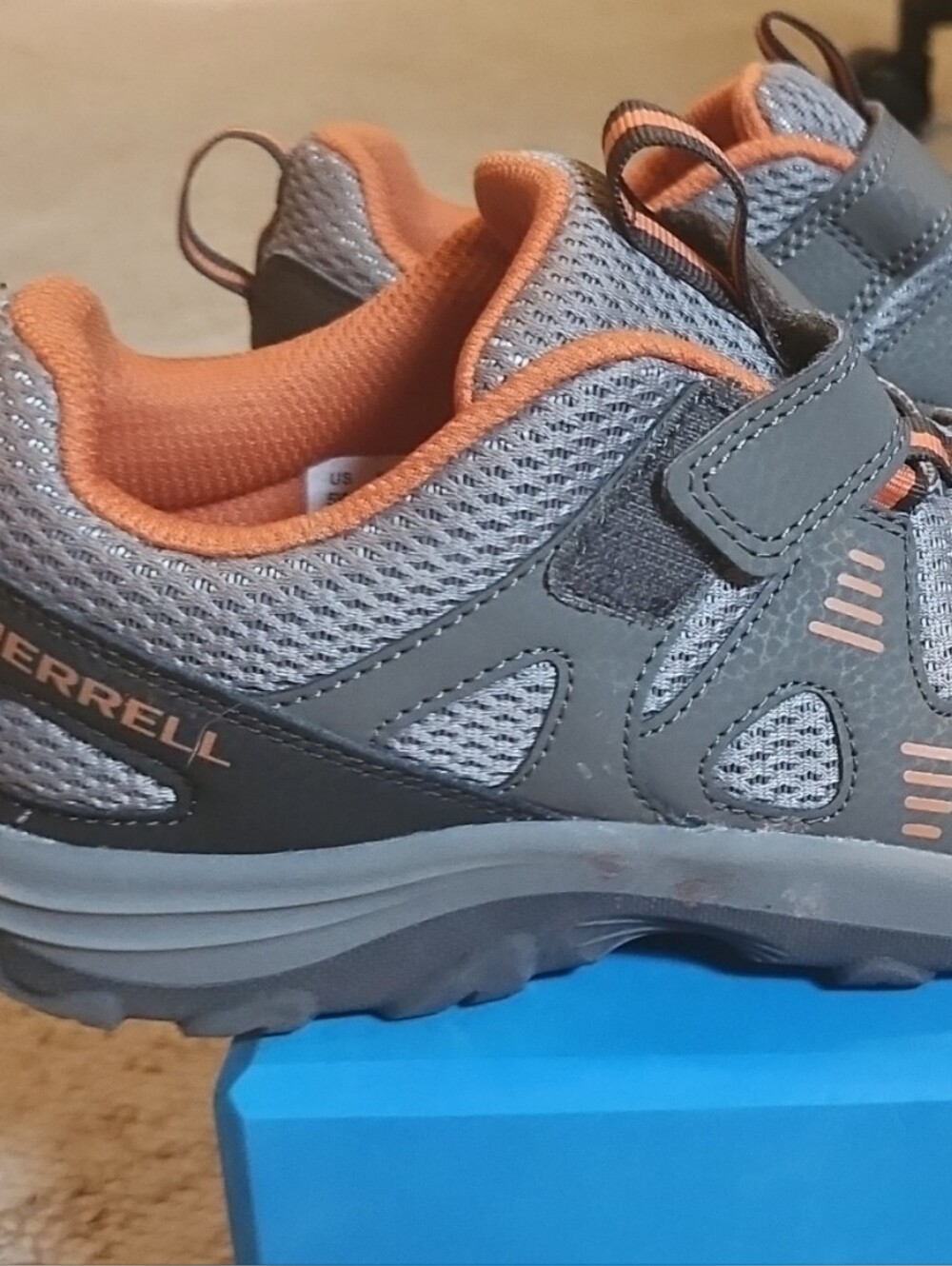 Merrell Kids Gray and Orange Trail Sneakers